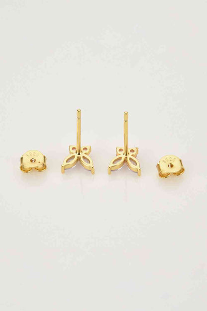 Inlaid Zircon Butterfly-Shaped Stud Earrings