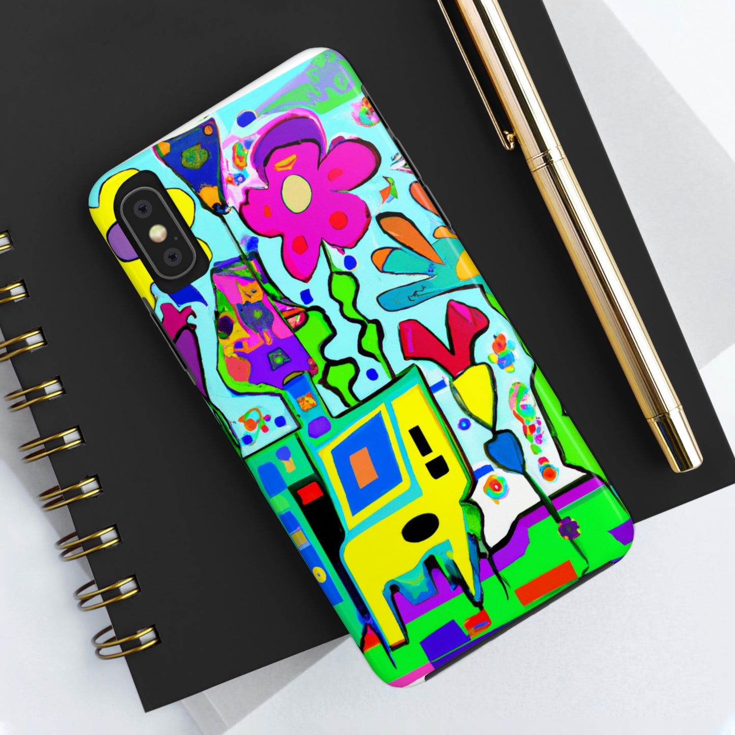 "A Mystical Garden of Rainbow Petals" - The Alien Tough Phone Cases