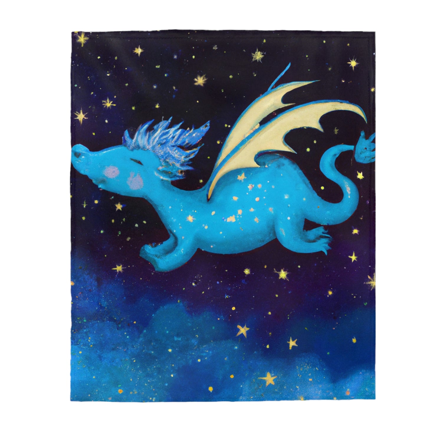 "Drifting Among the Stars: The Story of a Baby Dragon" - The Alien Velveteen Plush Blanket #nft