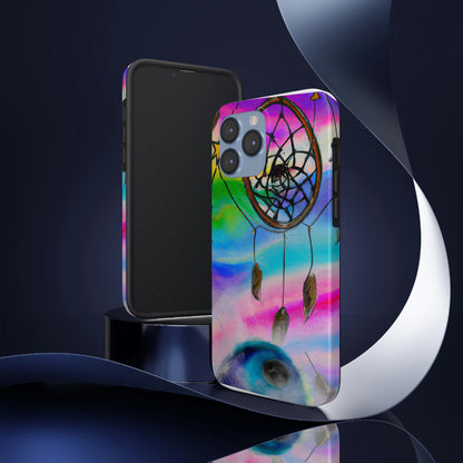 "A Galaxy of Dreams: A Colorful Dreamcatcher Captures Falling Stardust" - The Alien Tough Phone Cases