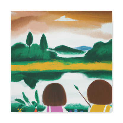 "Cherished Reflections: A Childhood Memento in Color" - Leinwand