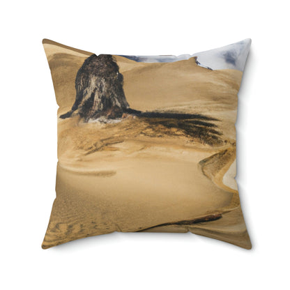 The Mirage of the Desert Sands - The Alien Square Pillow