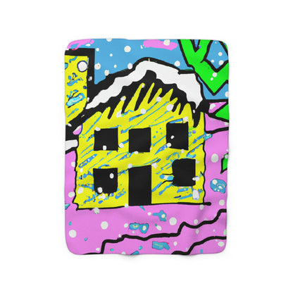 "Desolate Winter Dwelling" - The Alien Sherpa Fleece Blanket