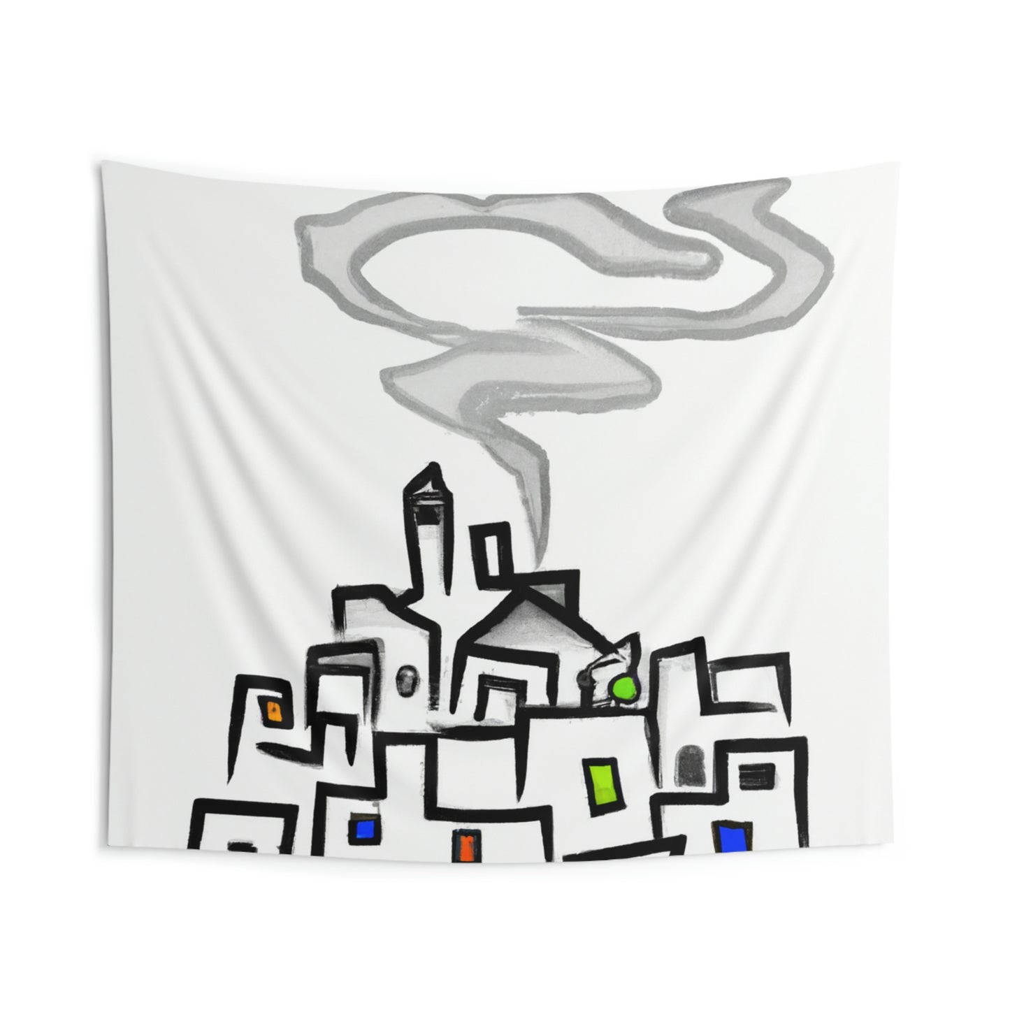 La ciudad en la niebla - El alienígena Telas decorativas