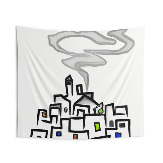 La ciudad en la niebla - El alienígena Telas decorativas