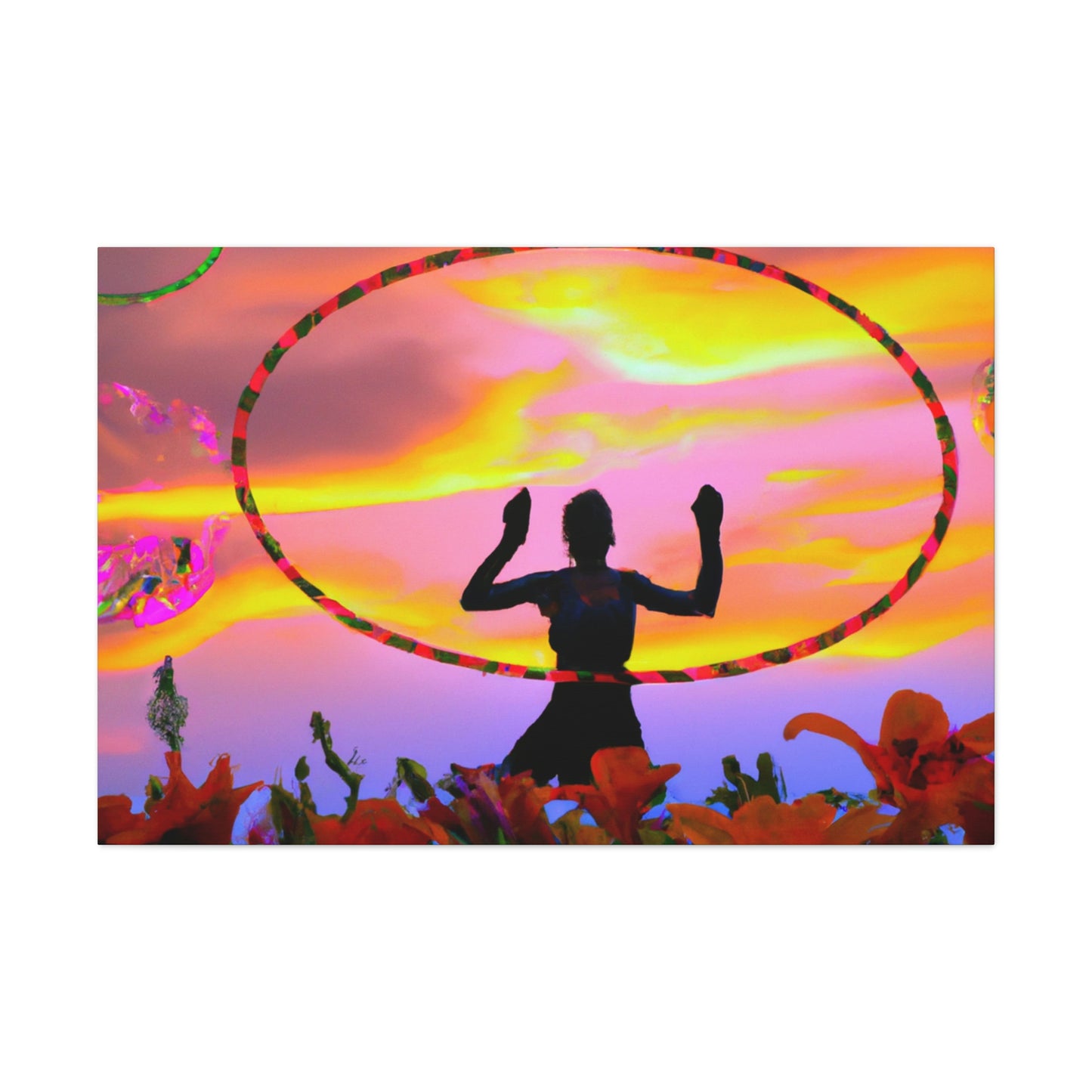 Hula Hoop Sunset Painter - Leinwand