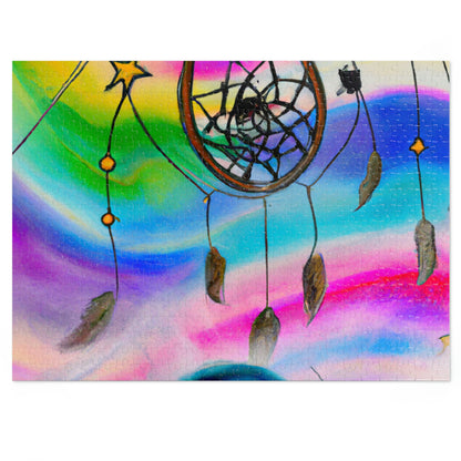 "A Galaxy of Dreams: A Colorful Dreamcatcher Captures Falling Stardust" - The Alien Jigsaw Puzzle