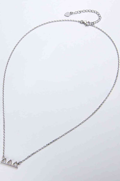 Moissanite Triangle Platinum-Plated Necklace