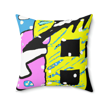 "Desolate Winter Dwelling" - The Alien Square Pillow