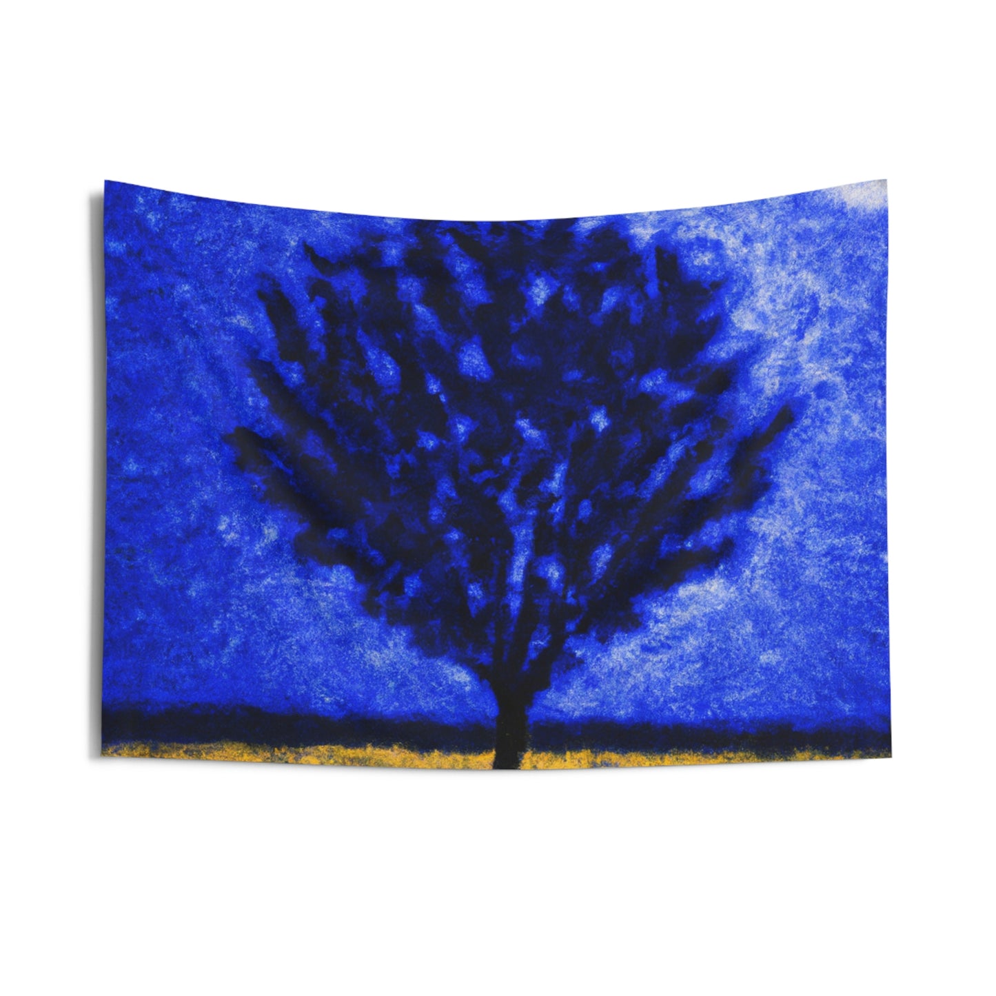 "Un árbol azul solitario en el campo de luz de la luna" - The Alien Wall Tapestries