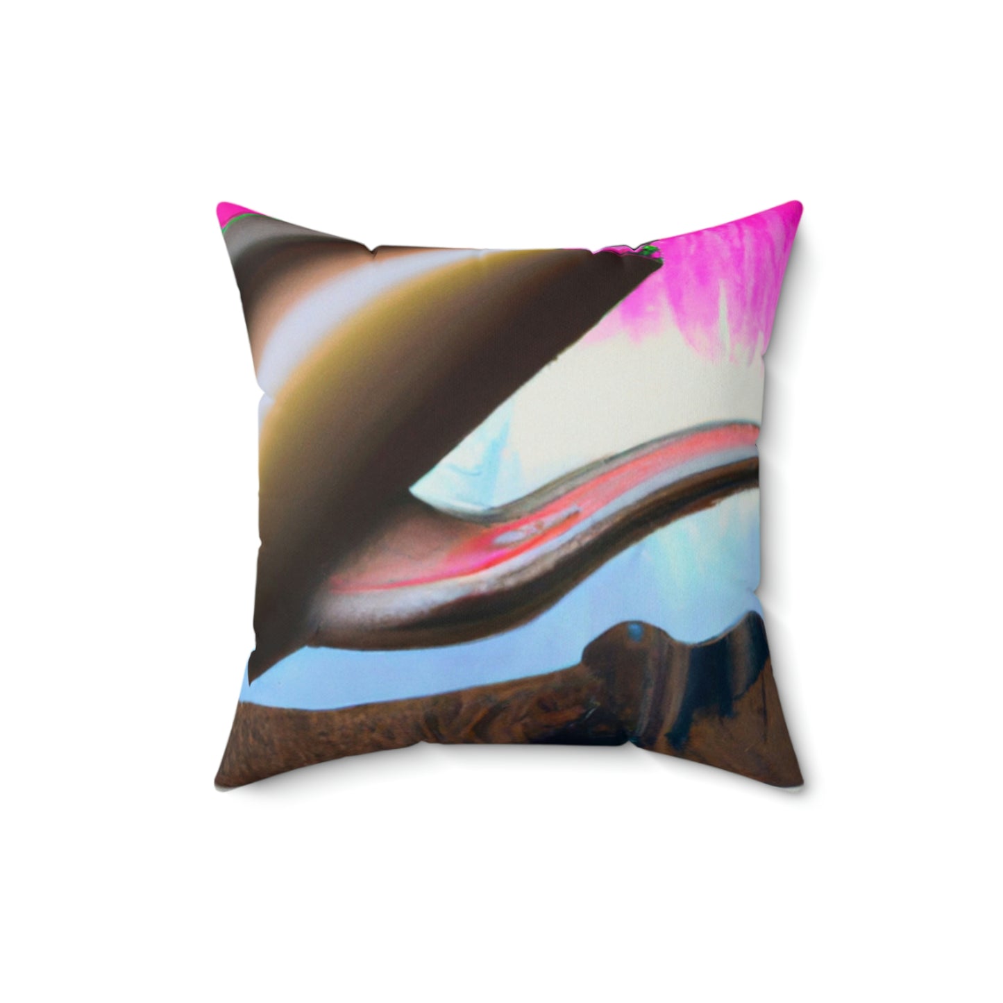 "An Awkward Caffeinated Moment: The Tale of a Bot and a Cactus" - The Alien Square Pillow