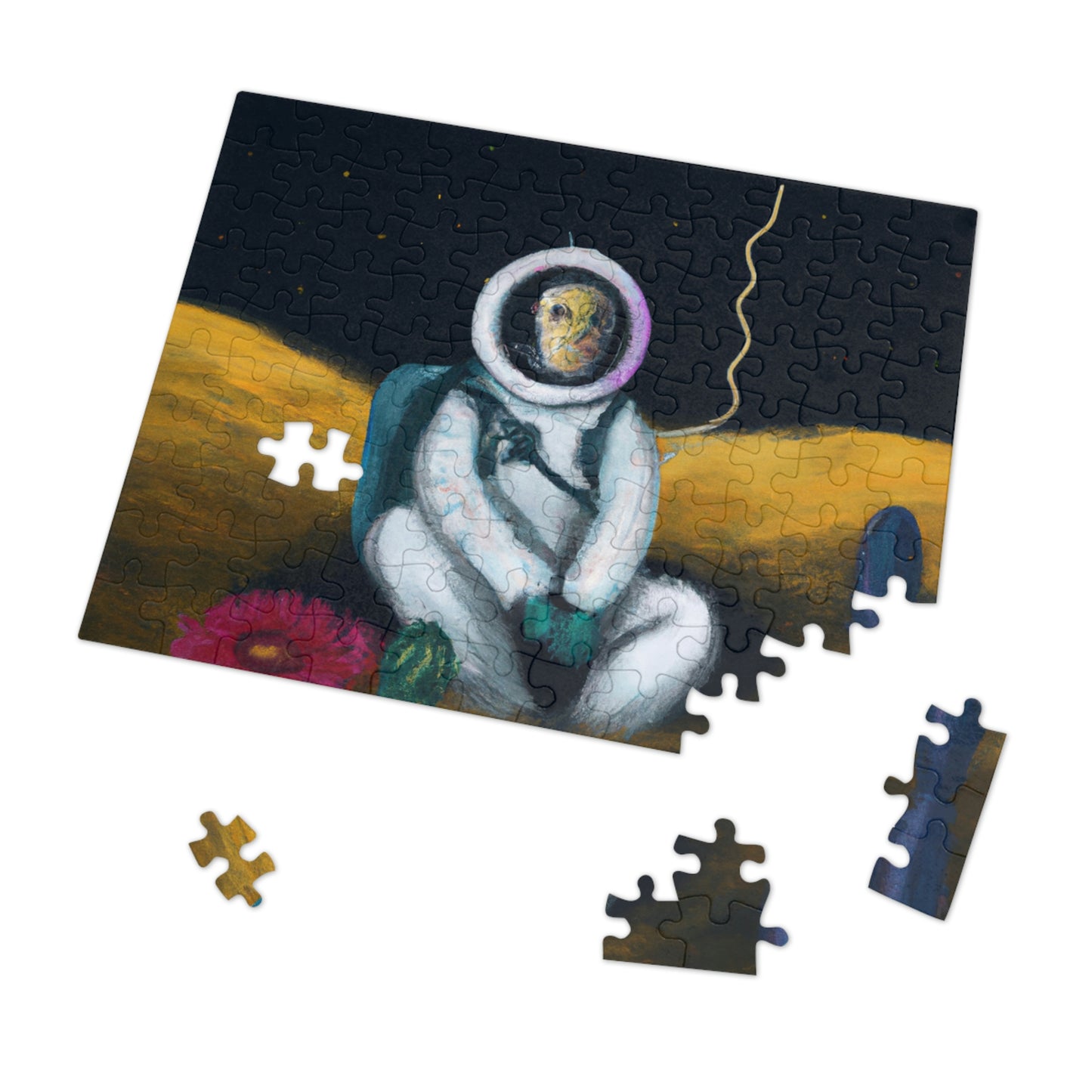 "Alone in the Dark: A Solitary Astronaut's Survival" - The Alien Jigsaw Puzzle