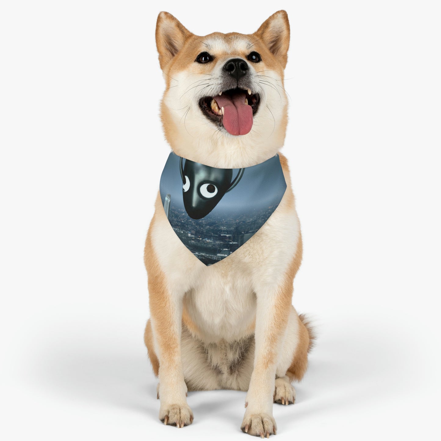 "A Distant Spark: An Alien's Search for Sanctuary in the City." - The Alien Pet Bandana Collar