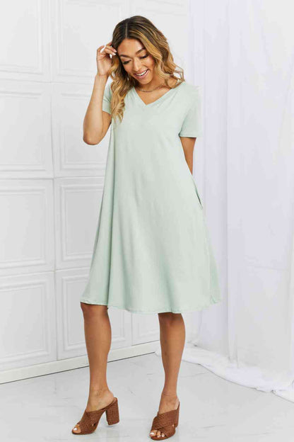 P & Rose Breezy Day Full Size V-Neck Dress