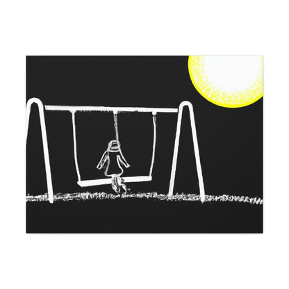 "The Moonlit Swing: A Dream-Like Moment in a Meadow" - The Alien Canva