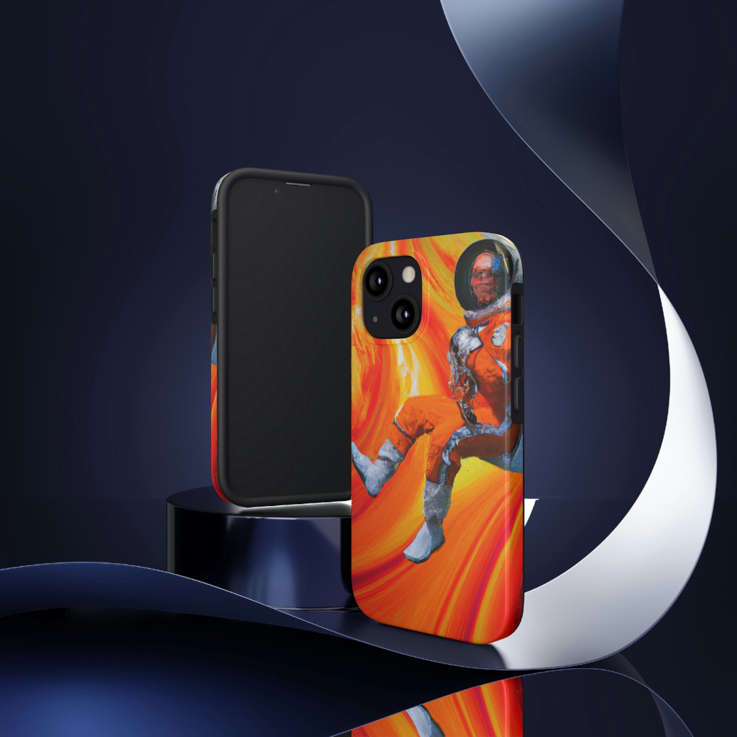 "Journeying in the Burning Orange Galaxy" - The Alien Tough Phone Cases