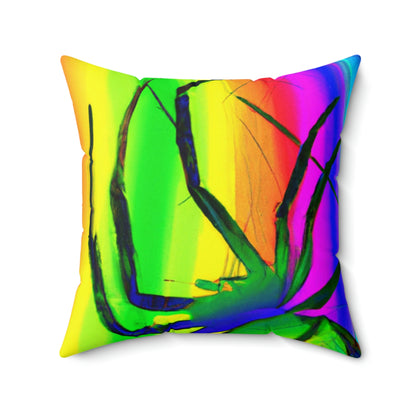 "A Spinnerette's Prismatic Web" - The Alien Square Pillow