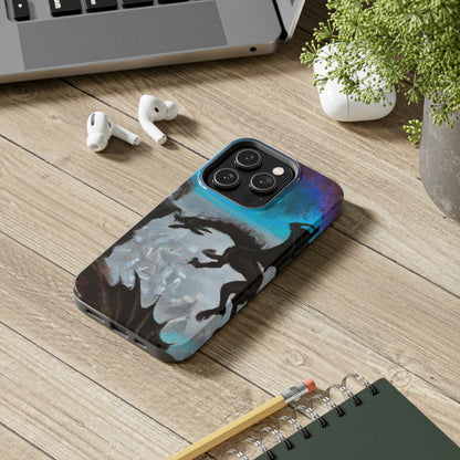 "Clash of Fire and Steel on the Moonlit Cliff" - The Alien Tough Phone Cases