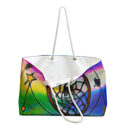 "A Galaxy of Dreams: A Colorful Dreamcatcher Captures Falling Stardust" - The Alien Weekender Bag