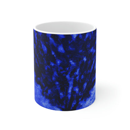 "A Lone Blue Tree in the Moonlight Field" - The Alien Ceramic Mug 11 oz