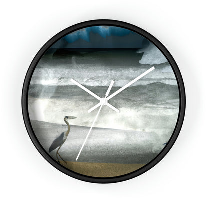 "A Sea of Turmoil: A Heron's Restlessness". - The Alien Wall Clock