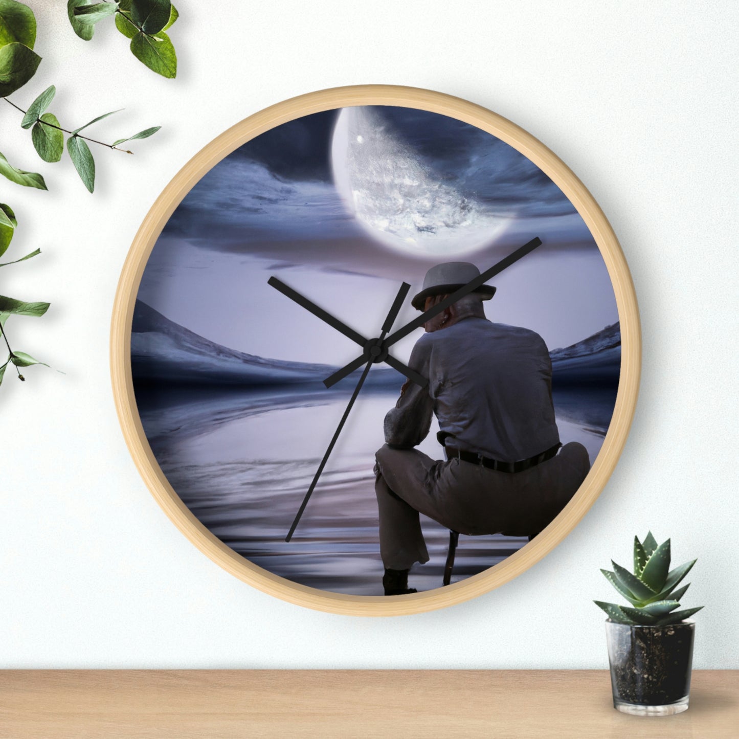 Moonlight Reflections on a Quiet Lake – Die Alien-Wanduhr