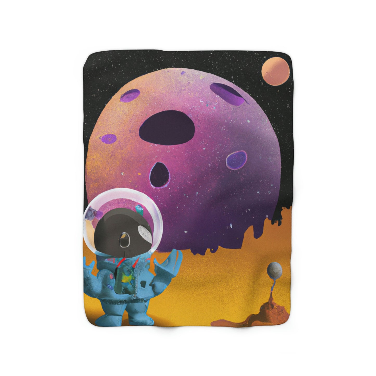 "Exploring the Unknown: The Adventures of a Space Captain and the Mysterious Planet" - Die Alien Sherpa Fleecedecke