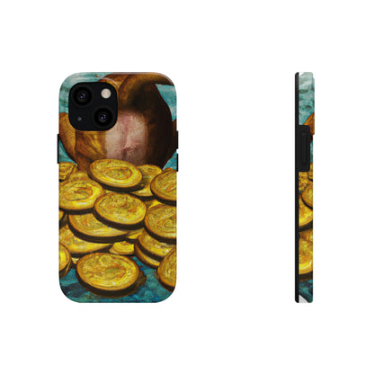 "Feline Fortune in a Foliage of Finances" - Die Alien Tough Phone Cases