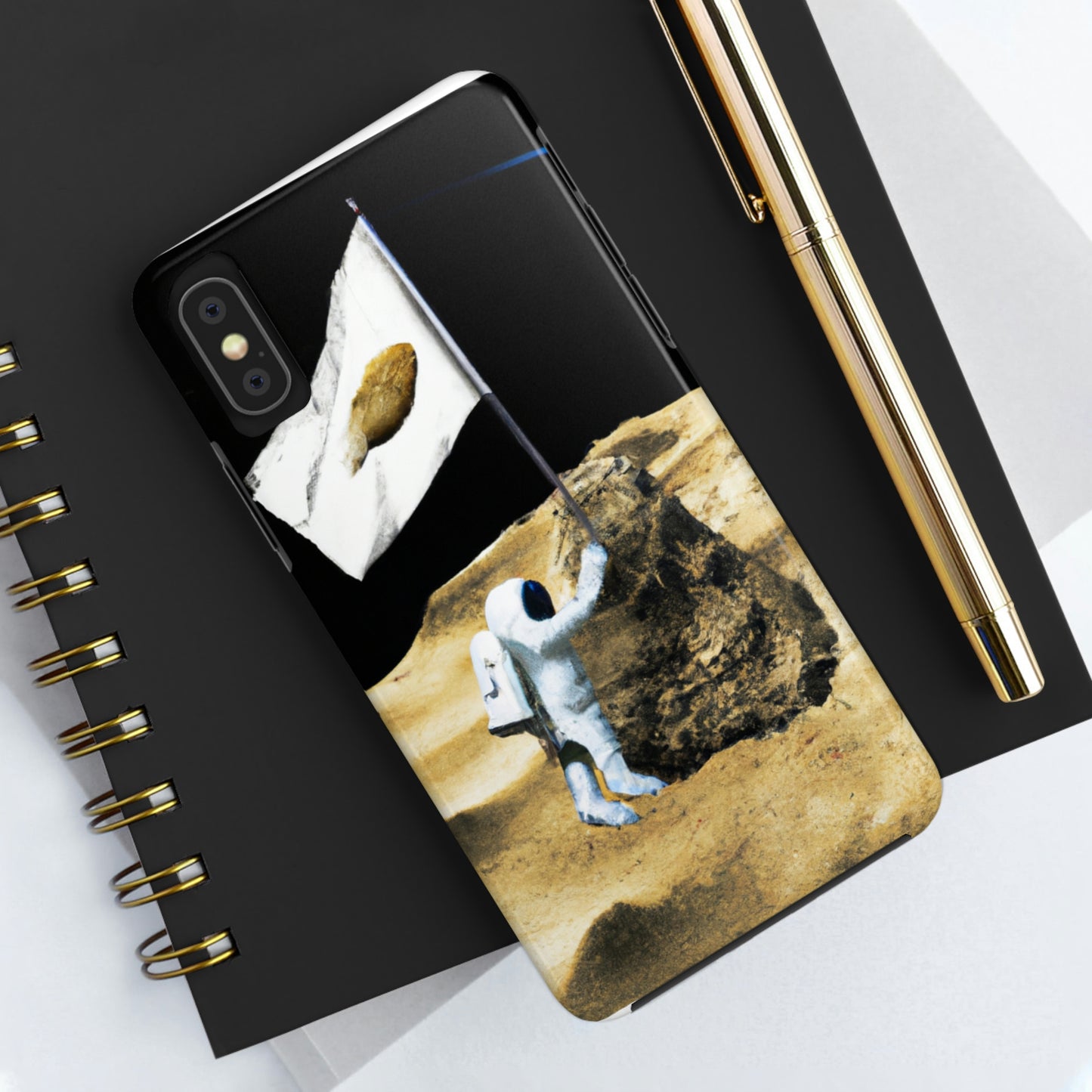 "Claiming Space: The Astronaut's Asteroid Flag Planting" - The Alien Tough Phone Cases