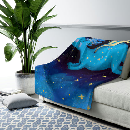 "Drifting Among the Stars: The Story of a Baby Dragon" - The Alien Sherpa Fleece Blanket