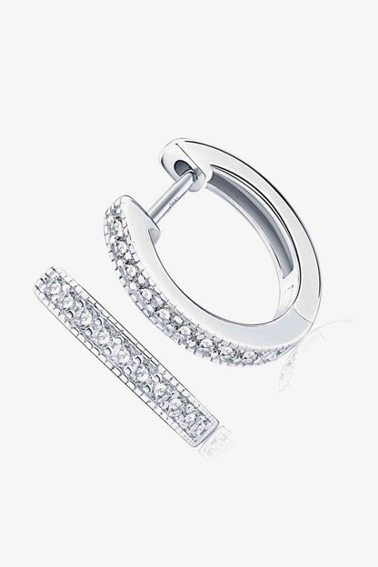 Inlaid Moissanite Hoop Earrings