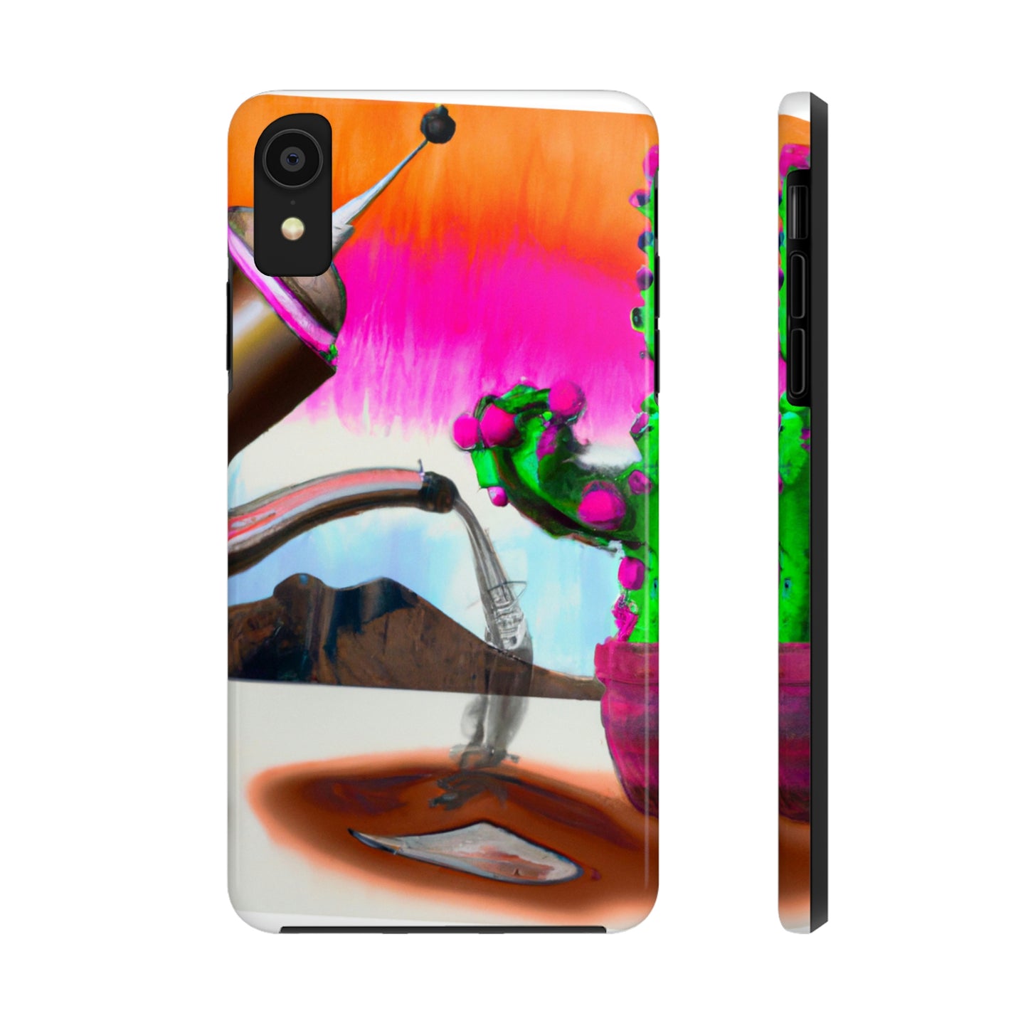 "An Awkward Caffeinated Moment: The Tale of a Bot and a Cactus" - The Alien Tough Phone Cases