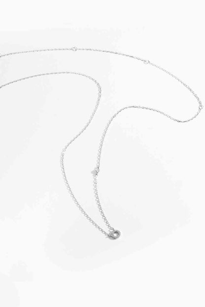 L bis P Zirkon 925 Sterling Silber Halskette