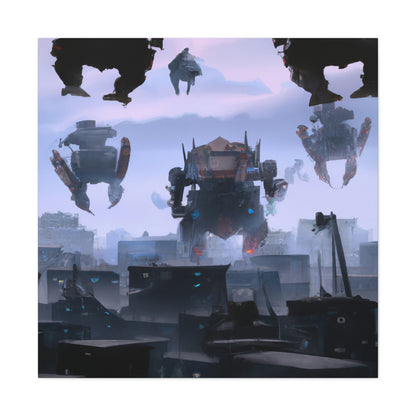 "Mech Mayhem: The Giant Robot City Showdown" - The Alien Canva