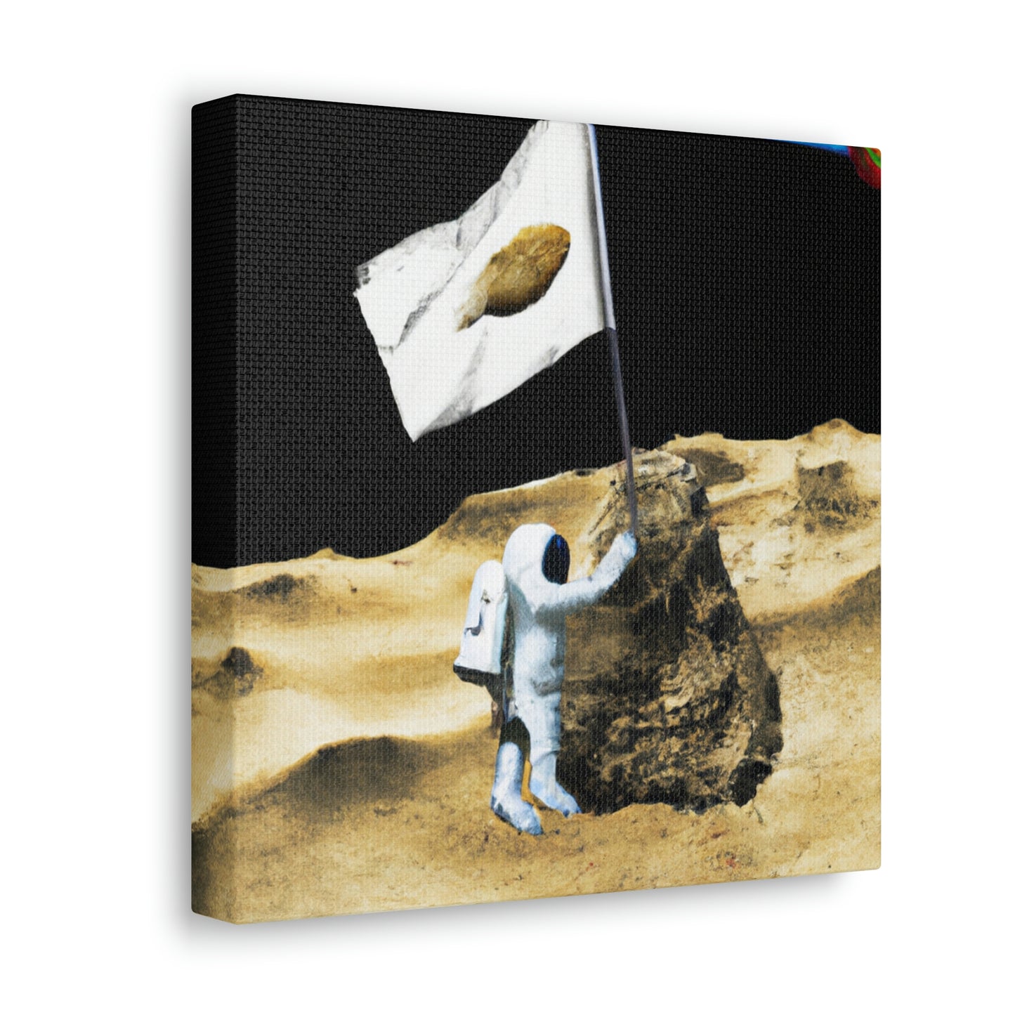 "Reclamando espacio: la plantación de la bandera del asteroide del astronauta" - The Alien Canva