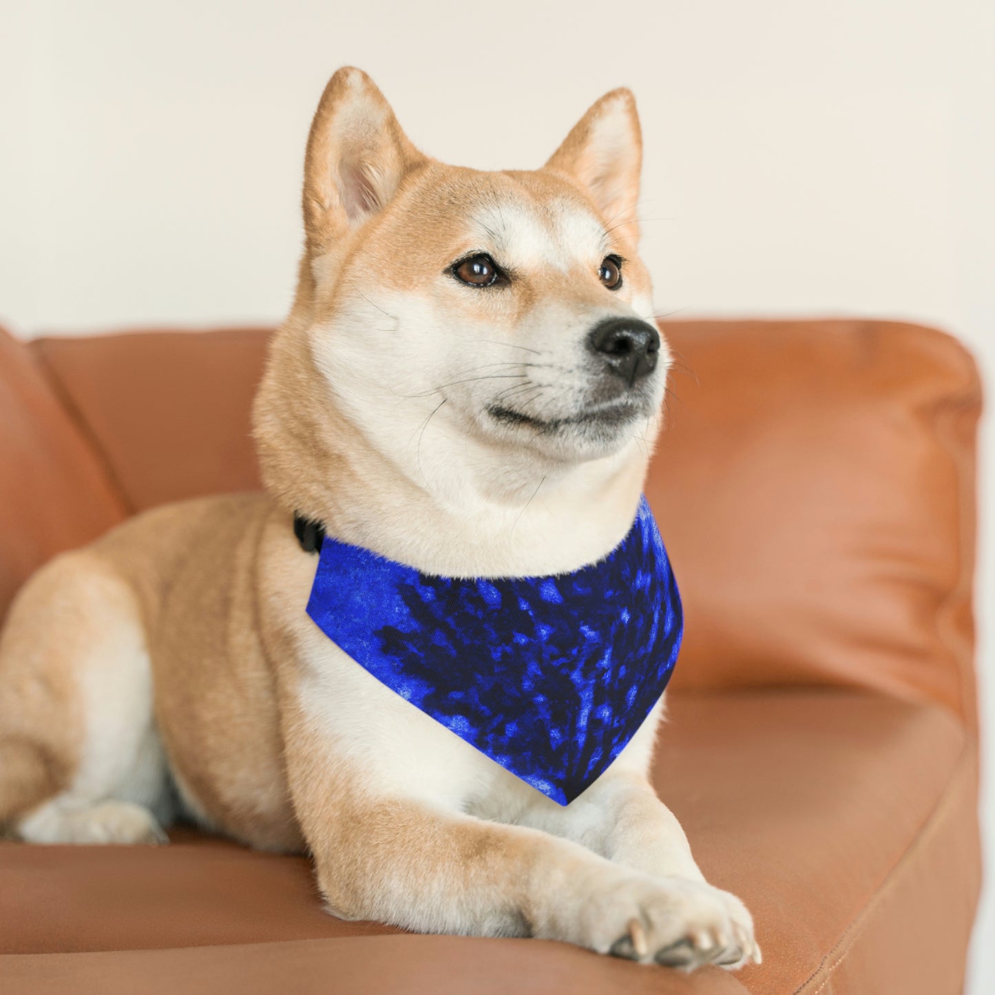 "A Lone Blue Tree in the Moonlight Field" - The Alien Pet Bandana Collar