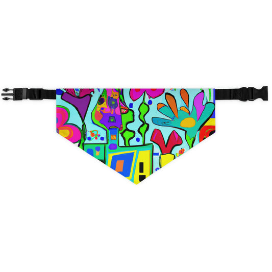 "A Mystical Garden of Rainbow Petals" - The Alien Pet Bandana Collar