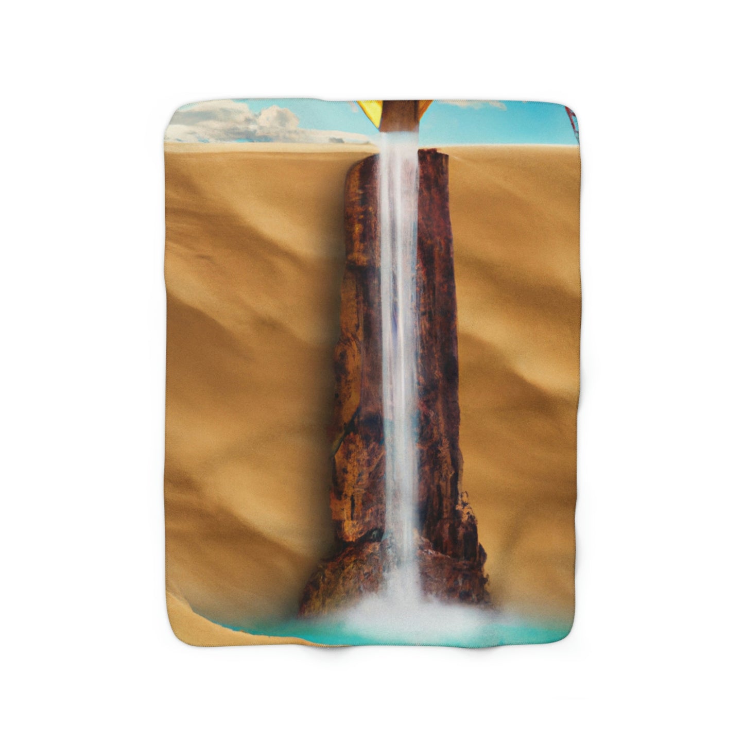 "Cascada solitaria en un desierto desolado" - The Alien Sherpa Fleece Blanket