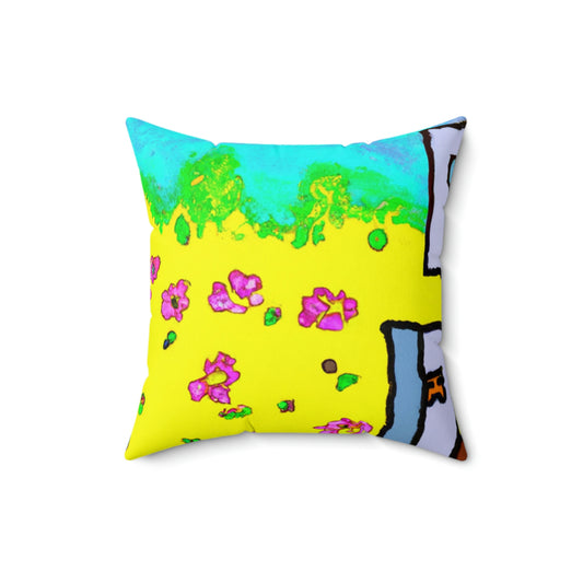 "A Small Miracle in a Sea of Flowers" - The Alien Square Pillow