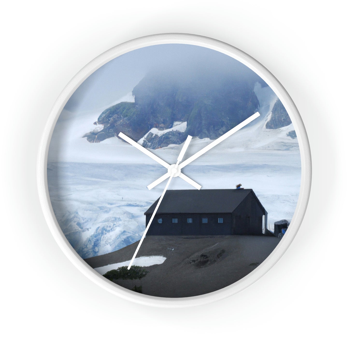 "Frozen Fears: A Haunted Glacier House" - The Alien Wall Clock