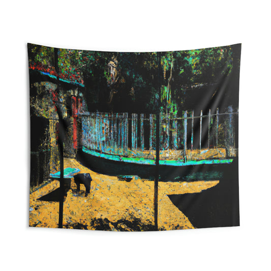 "Lost in the Shadows of Oblivion: A Journey Through the Abandoned Zoo" - The Alien Wall Tapestries