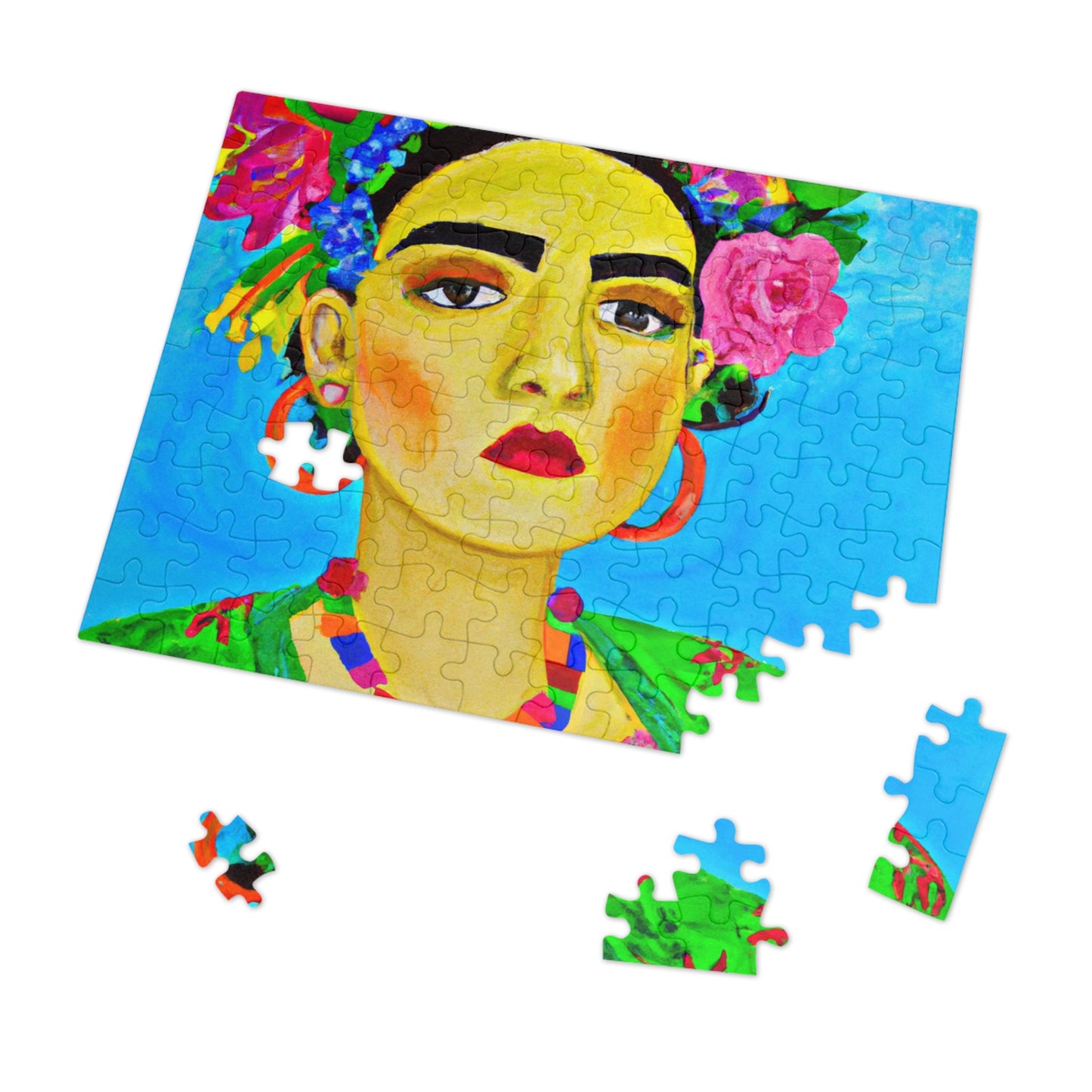 "Fierce and Free: A Frida Kahlo-Inspired Tribute to Mexican Women" - The Alien Jigsaw Puzzle